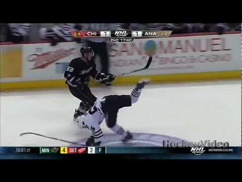 Andrew Shaw embellishment/dive on Toni Lydman's penalty . Mar 20, 2013