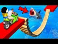 SHINCHAN AND FRANKLIN TRIED IMPOSSIBLE MOTORCYCLE SHARK TUBE RAMP OBSTACLES PARKOUR CHALLENGE GTA 5