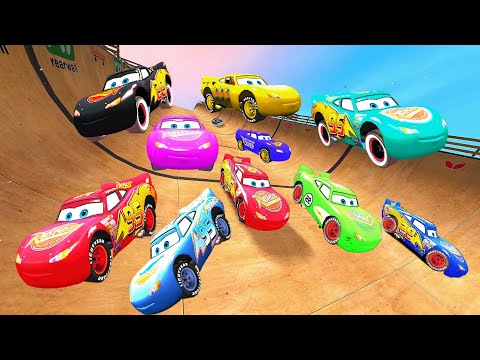 GTA 4 Lightning McQueens Straight Longest Ramp Jumps Testing Ep. 2 - Who Can Jump Farthest?