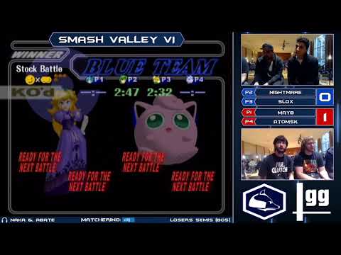 Smash Valley VI Melee Doubles - Nightmare + Slox (R/G) vs mayb + Atomsk (B) - Losers Semis