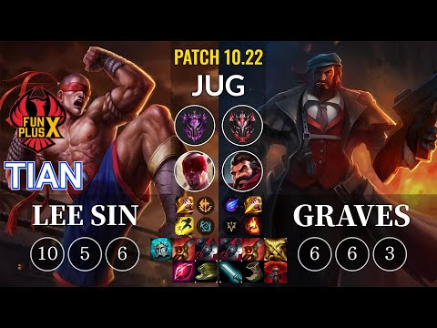 FPX Tian Lee Sin vs Graves Jungle - KR Patch 10.22