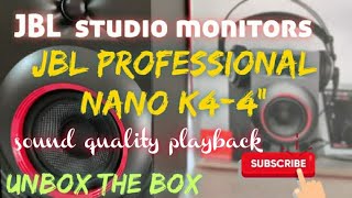 Video thumbnail for Audio playback through JBL NANO K4-4 PROFESSIONAL STUDIO MONITORS | Sample playback |homestudio by unbox the box