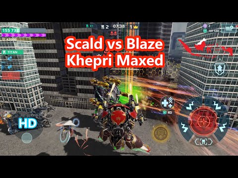 Khepri Scald vs Khepri Blaze + Ravana Mace Maxed MK3 #warrobots  #warrobotsindonesia