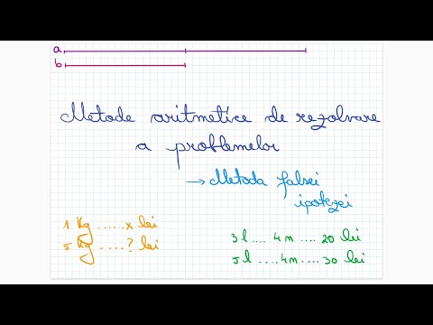 Metode aritmetice de rezolvare a problemelor: metoda falsei ipoteze - Clasa a V-a