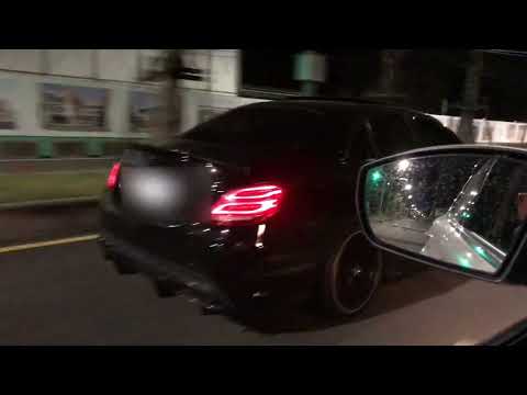 Mercedes Benz C63s AMG Stage 2 sound upshift downshift acceleration, Pzero PZ4, SnowTech Intercooler