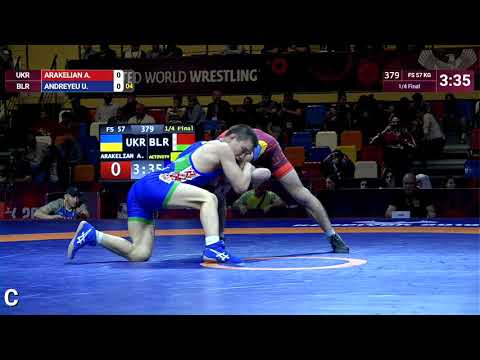 1/4 FS - 57 kg: A. ARAKELIAN (UKR) v. U. ANDREYEU (BLR)