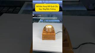 Đế Đèn Để Quả Cầu Phong Thủy Xoay Tự Động 1kg-3kg Gỗ Gõ Bản Vuông Nâu Gỗ