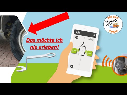 Safety First mit dem Safetyre von Reich auf unserem Tandem Wohnwagen