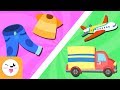 Los medios de transporte y la ropa para niños | Vocabulario en español | Nuevas palabras para niños