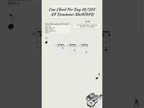One chord per day 95/365: A#9 (A# Dominant Ninth)  #guitar #guitarlesson #acoustic #guitartutorial
