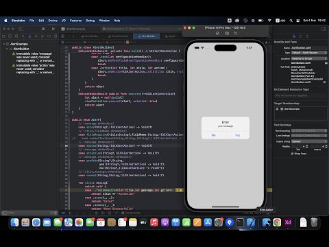 UIAlertController With AlertBuilder  (Part 2)    IOS Development | Swift Programming
