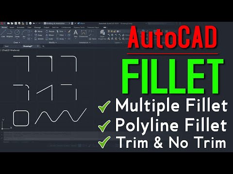 49 | Fillet Command in AutoCAD | Multiple Fillet | Polyline Fillet | Trim No Trim DeepakVerma