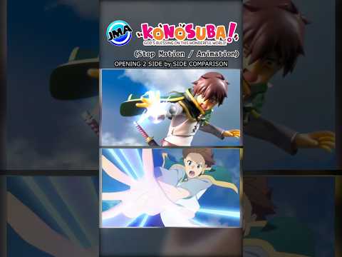 KONOSUBA! OP 2 Stop Motion Side by Side Comparison PT 2 #jmanimation #anime #stopmotion #konosuba