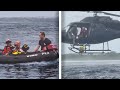 Brave Water Rescue Dog Jumps Out Of Helicopters To Save People