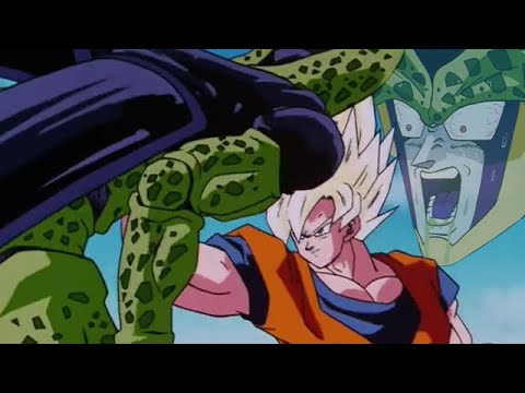 Goku punches Cell too hard