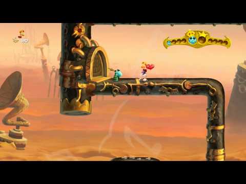 Rayman Legends Playthrough Part 56: [Back To Origins] Desert Of Dijirdoos - Best Original Score 100%