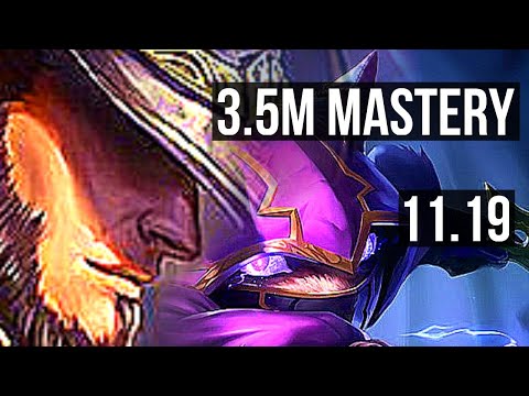 TWISTED FATE vs KENNEN (MID) (DEFEAT) | 3.5M mastery, 700+ games, 5/1/3 | NA Grandmaster | v11.19