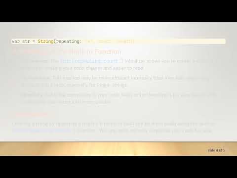 Efficiently Building a String by Repeating a Single Character in Swift