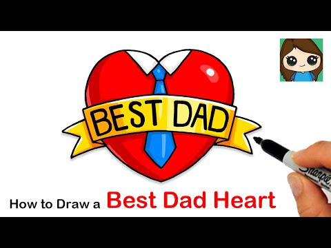 How to Draw a Best Dad Heart ️ | Father's Day Art - YouTube