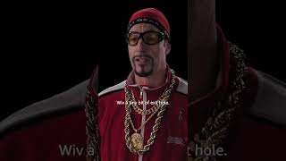 We asked Ali G to read a standard content disclaimer. He had notes.