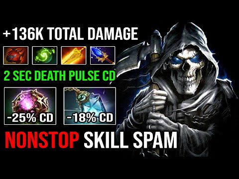 OMEGA LATE GAME Necrophos -2s Death Pulse Spam Unlimited HP Regen +136K Total Damage DotA 2