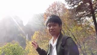 層雲峡　流星の滝に行ってみたら紅葉がきれいだった