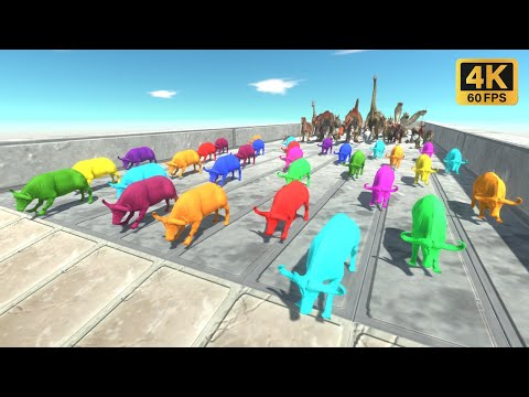 Race to eat 30 Neon Cape Buffaloes - Animal Revolt Battle Simulator