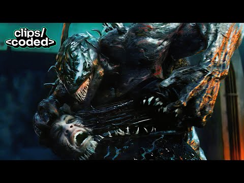 venom (2018) - the brutal final battle: venom vs. riot