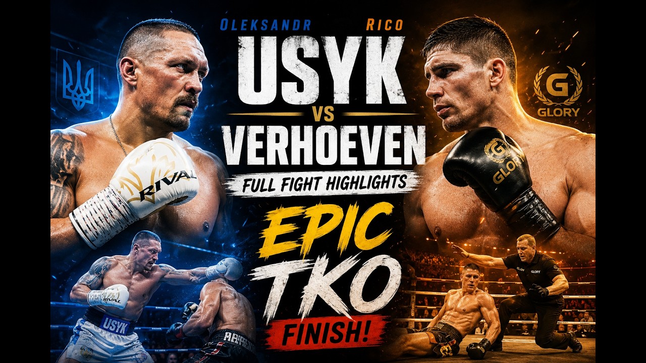 Oleksandr Usyk vs Rico Verhoeven 🥊 Full Fight Highlights & Epic TKO Finish!