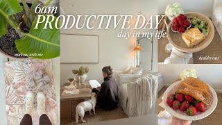 6am productive day | how to stay motivated, workout, slow morning, journaling & healthy eats 🌱