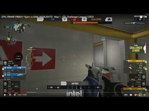 CHEATER in ESL Challenger League EPIC GRAND FINAL!!   Spirit vs SAW    Map 1 CSGO