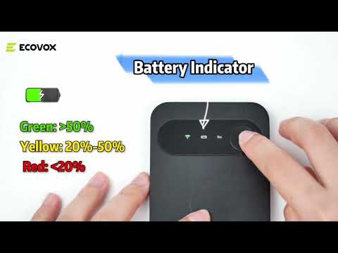 How to Turn ECOVOX Portable WiFi Device On/Off & Indicator Light Guide