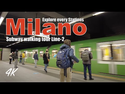 MILANO, ITALY: Walking in Line 2, Metro ride from Centrale - Cascina Gobba, Tourist destinations 4K