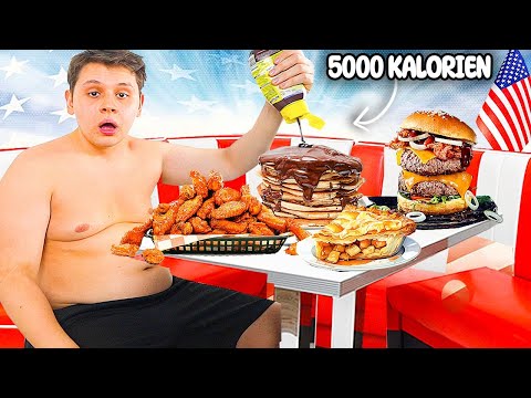 Überlebe ich wie ein ECHTER AMERIKANER ZU ESSEN für 1 Tag😨🍔?(ICH WERDE SCHWANGER)