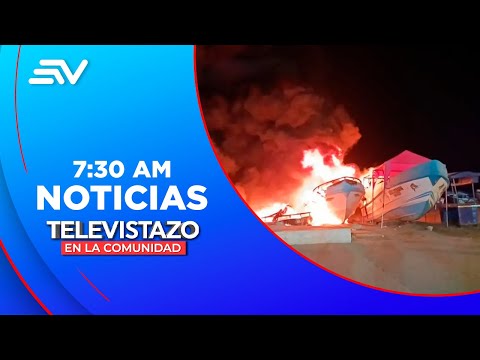 Extorsionadores quemaron embarcaciones de pescadores en Playas | Televistazo | Ecuavisa