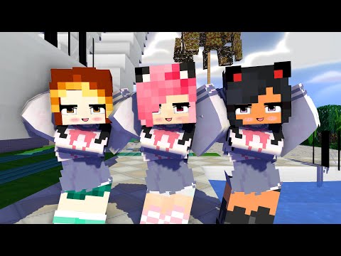 APHMAU CAPTURED LOVE MEME SCHOOL APHMAU CREW KC AND KIM - MINECRAFT ANIMATION #shorts