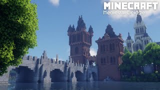 Minecraft: How to build a Medieval Bridge &amp; Gatehouse | Tutorial