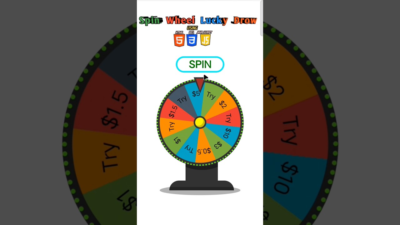 Spin wheel lucky spinner using html,css & javascript #codingshorts  #webdesign #maharacreativity