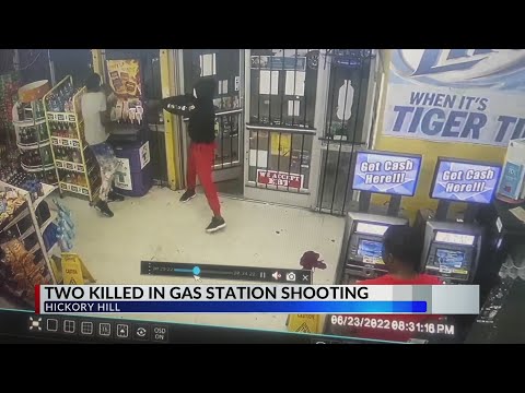 Two cornered, shot dead inside  Hickory Hill gas station