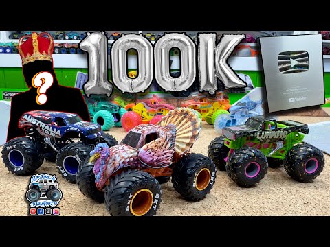 100,000 SUBSCRIBERS Toy MonsterJam Monster Trucks, Special Guest appearance & GIVEAWAY ANNOUNCEMENT