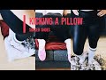 Experiment Cutting A Pillow With Metal Studs Soccer Shoes Shoes Foot Legs Asmr Leggings