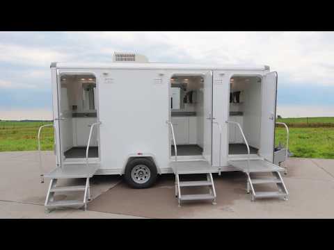 3 Station Portable Restroom Rental | Comfort Elite Beach