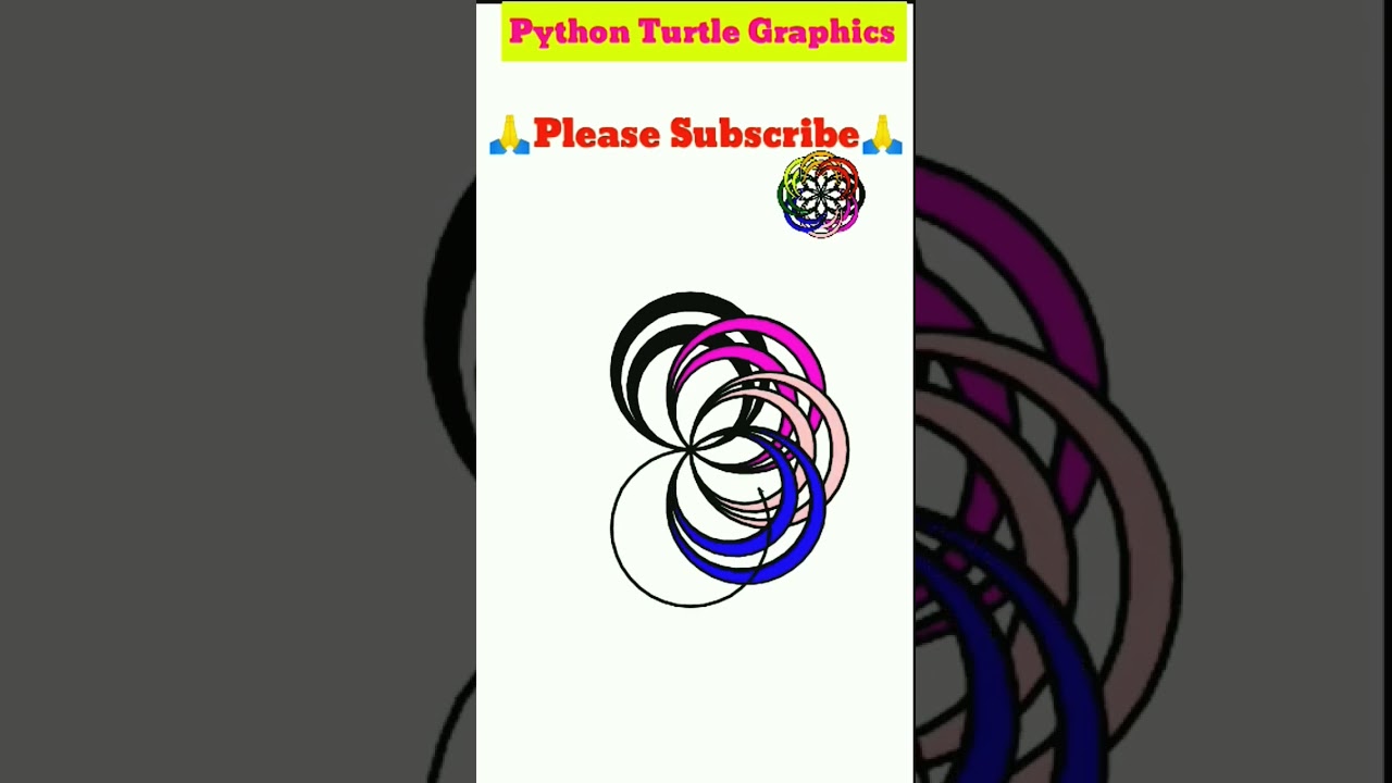 Python Turtle Graphics Multi Colour designs|#shorts #python #coding|