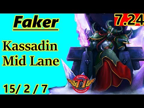 SKT T1 Faker as Kassadin VS Azir Mid Lane - S7 Patch 7.24 - Full Gameplay