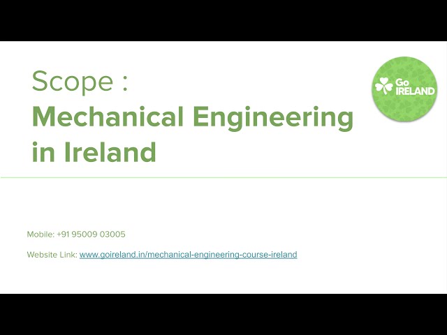 Scope of Mechanical Engineering in Ireland