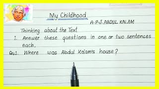 My Childhood Class 9 English Beehive Chapter 6 Question Answer