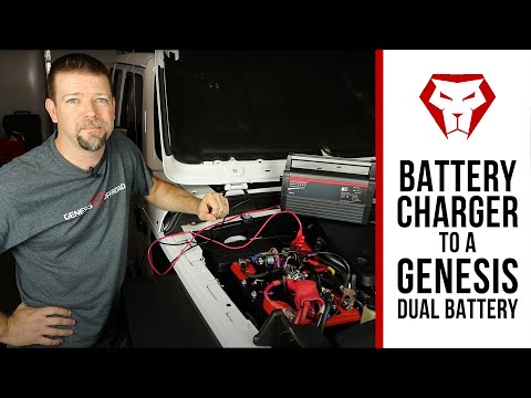 How to connect a battery charger to a Genesis dual battery system