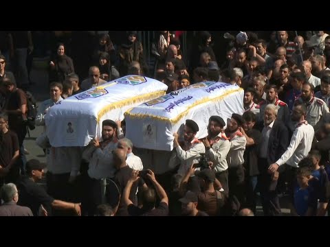 Funeral of civilians killed in Israeli strike that targeted Hezbollah commander in Beirut | AFP