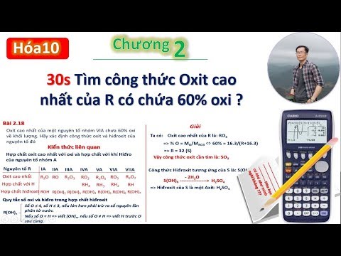 ✔ Hóa10| Tìm nhanh R qua công thức OXIT CAO NHẤT và hợp chất với Hiđro (Chương 2)