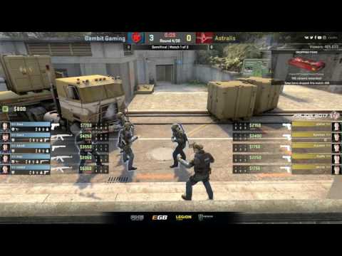 Gambit vs Astralis, map 1 overpass, PGL Major Kraków 2017